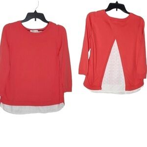 𝅺BODEN-ORANGE top with white back and skirt. Size XS